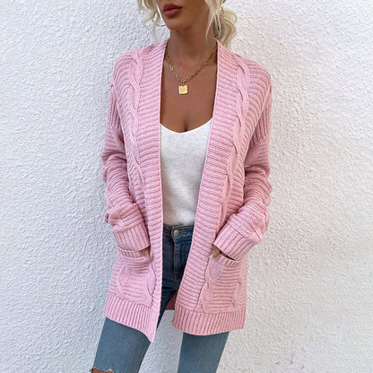 Fashion Twist Knitted Cardigan Coats