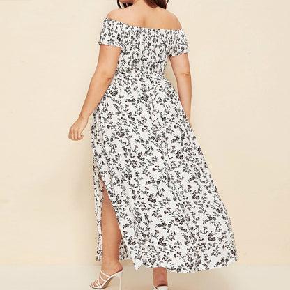 Casual Boho Off The Shoulder Summer Plus Sizes Dresses