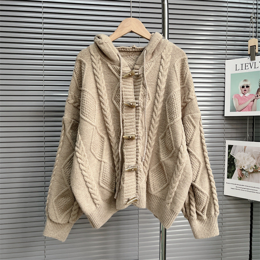 Soft Lazy Knitted Women Cardigan Sweaters
