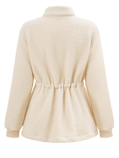 Casual Stand Collar Long Sleeves Velvet Coats