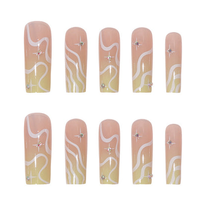 Lovely Wavy Line Press on Nails