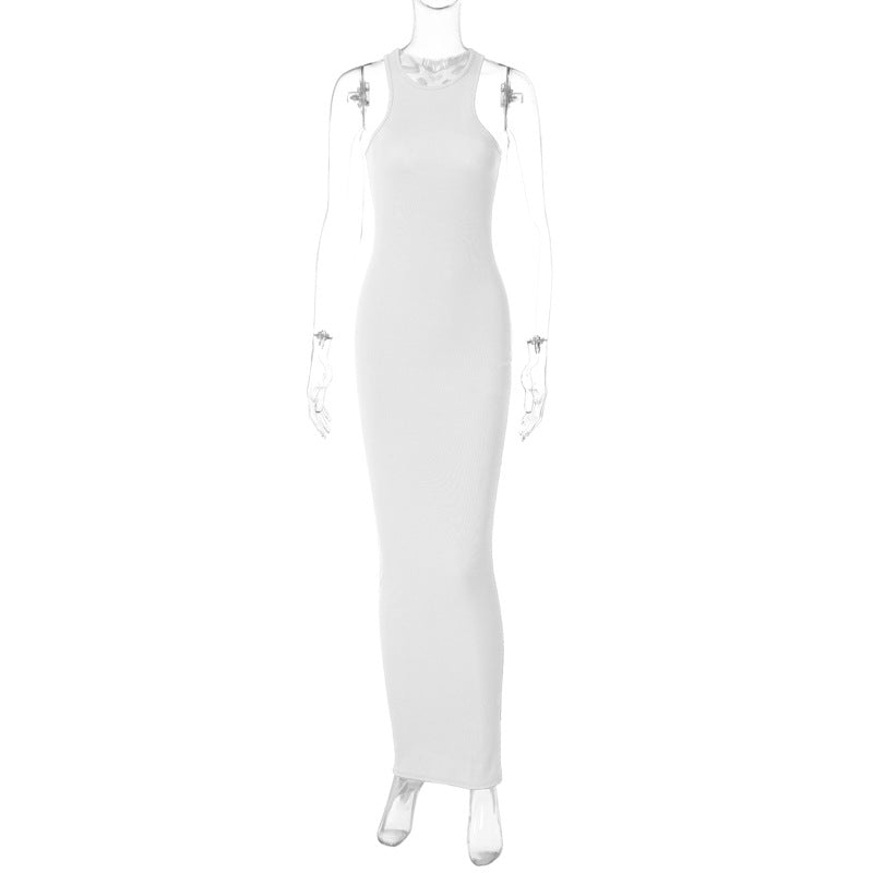 Sexy Fashion Round Neck Sleeveless Long Dresses