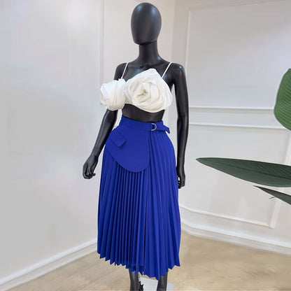 Designed Summer High Waist Irregular A Line Skirts