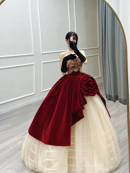 Gorgeous Ball Gown Wedding Party Dresses/Evening Dresses with Bustle