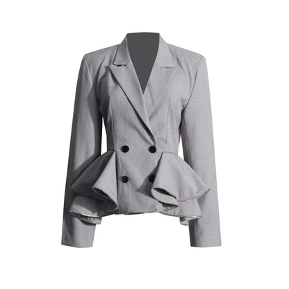 Designed Ruffled Women Blazer Tops