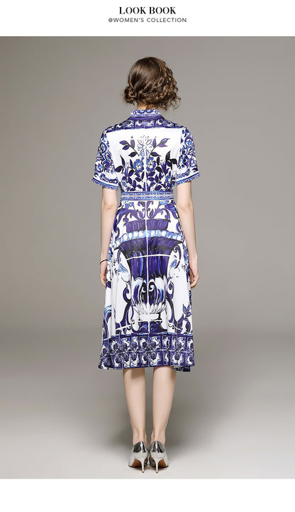 Fashion Designed Floral Midi Dresses with Belt