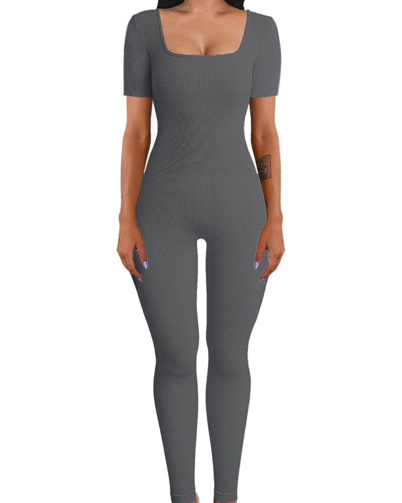 Sexy Short Sleeves Sports Jumpsuits for Women