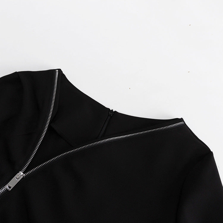 Sexy Designed Zipper Black Sheath Dresses