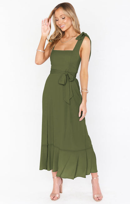 Fashion Summer Split Front Midi Dresses for Women