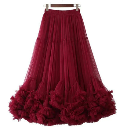 Fairy Designed Ruffled A Line Skirts for Women