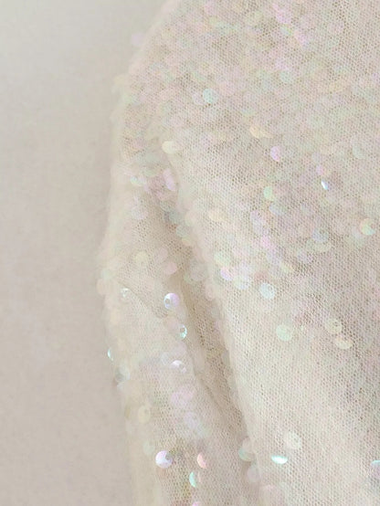 Fashion Sequined Round Neck Top Coats