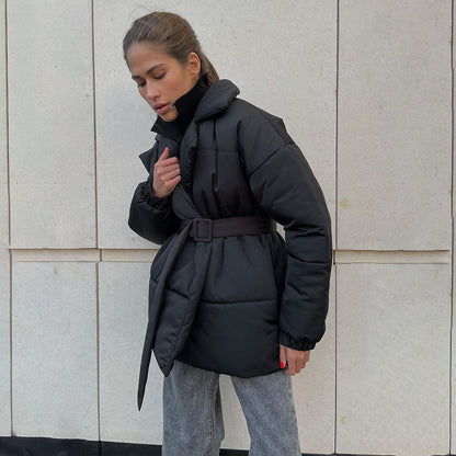 Casual Turnover Collar Winter Cotton Jackets