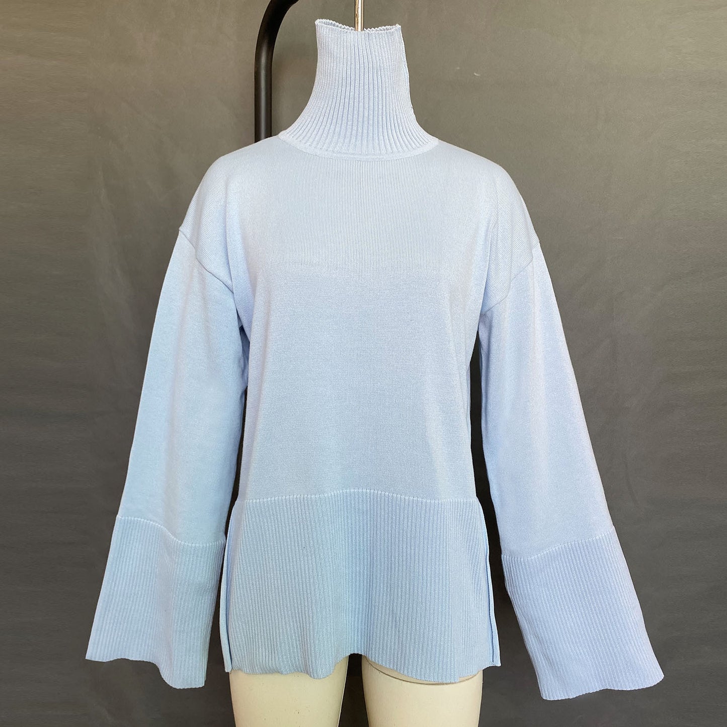 Fashion High Neck Striped Pullover Sweaters
