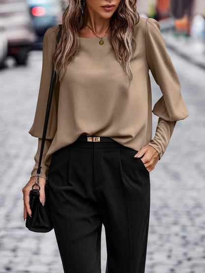 Casual Summer Back Button Long Sleeves Blouses Shirts