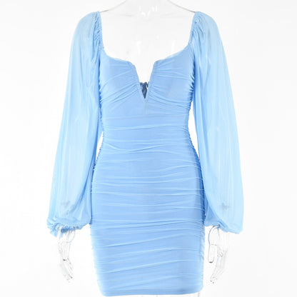 Sexy V Neck Summer Backless Mini Dresses