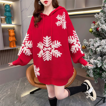 Merry Christmas Winter Knitted Hoodies Sweaters