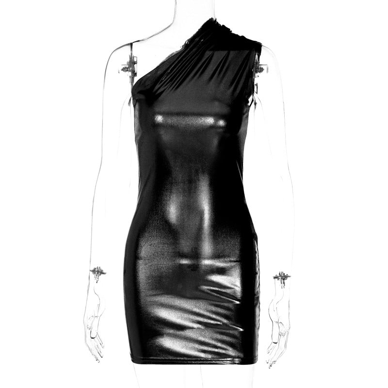 Sexy One Shoulder Sleeveless Sheath Mini Dresses