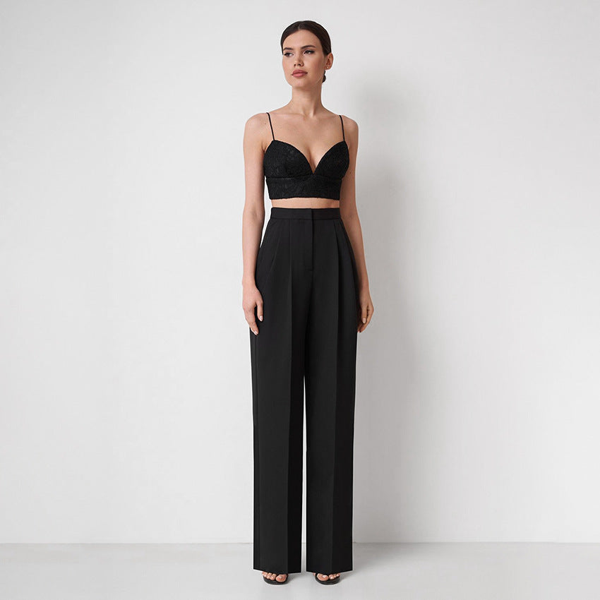Fashion Elastic Waist Casual Pants
