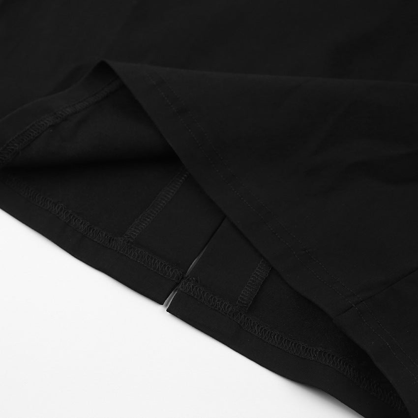 Designed Square Neckline Long Sheathe Black Dresses