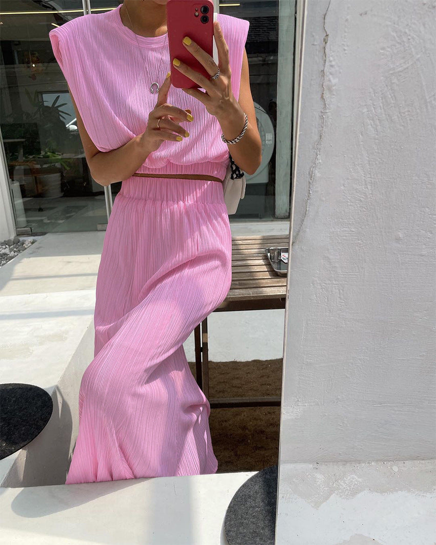 Fashion Sleeveless Tops and Long Skirts for Women