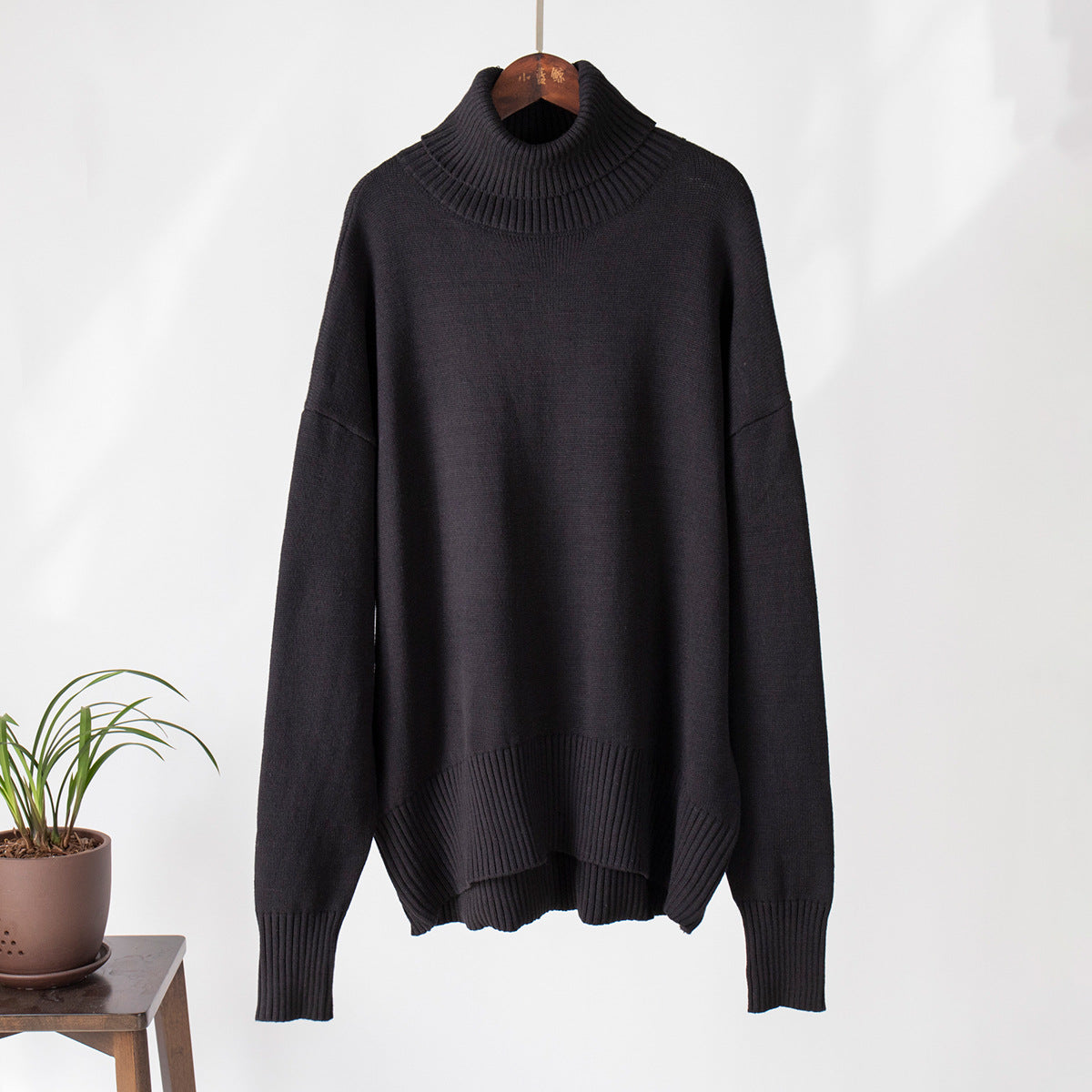 Fashion High Neck Knitted Pullover Sweaters for Women