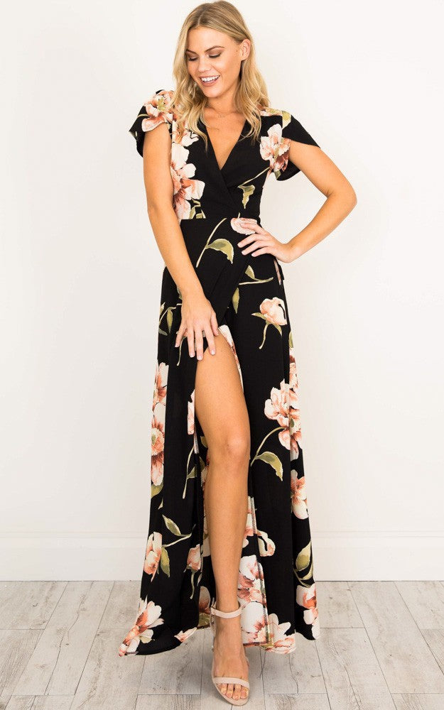 Casual Summer Floral Print Long Dresses