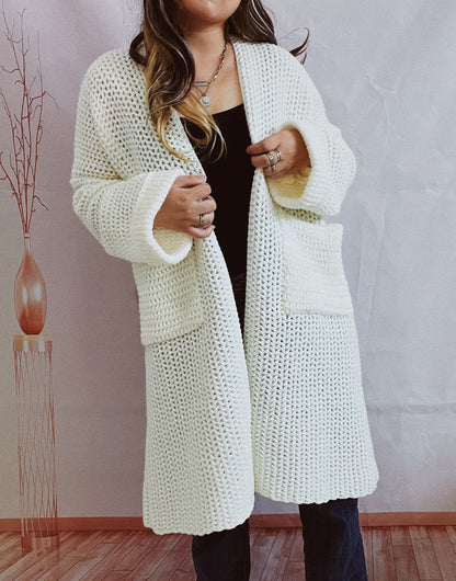 Casual Long Knitted Coats with Large Pockets