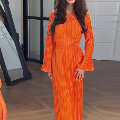 Elegant Flare Sleeves Midi Length Dresses