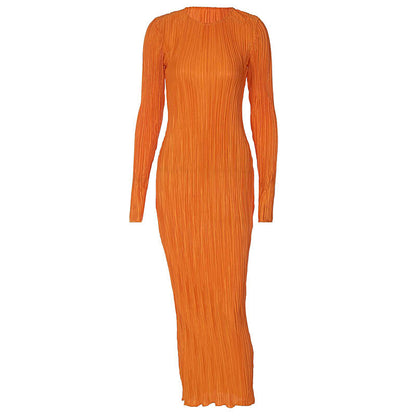 Fashion Round Neck Long Sleeves Dresses