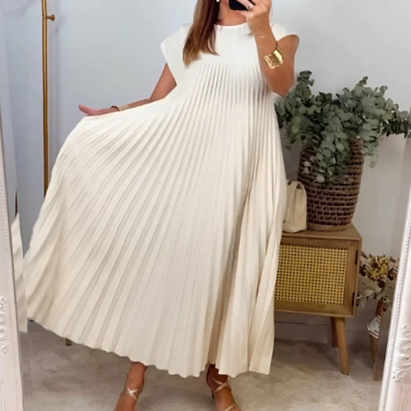 Casual Round Neck Sleeveless Women Long Dresses