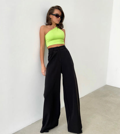 Casual High Waist Wide Legs Long Pants for Women