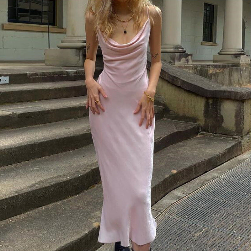 Sexy Pink Sheath Midi Dresses
