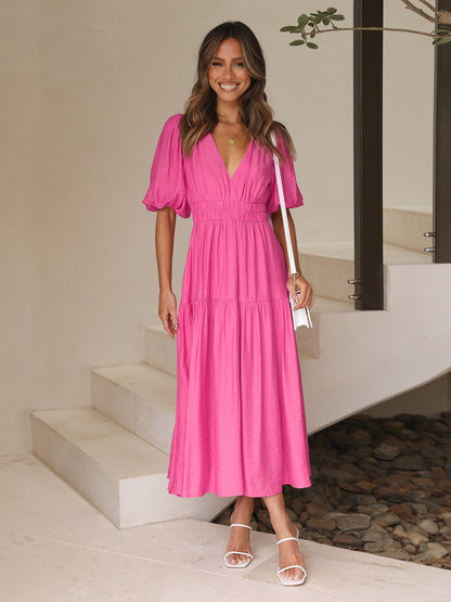 Summer V Neck Holiday Dresses for Women