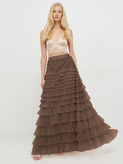 Fashion Elegant High Waist Tulle Cake Skirts for Women