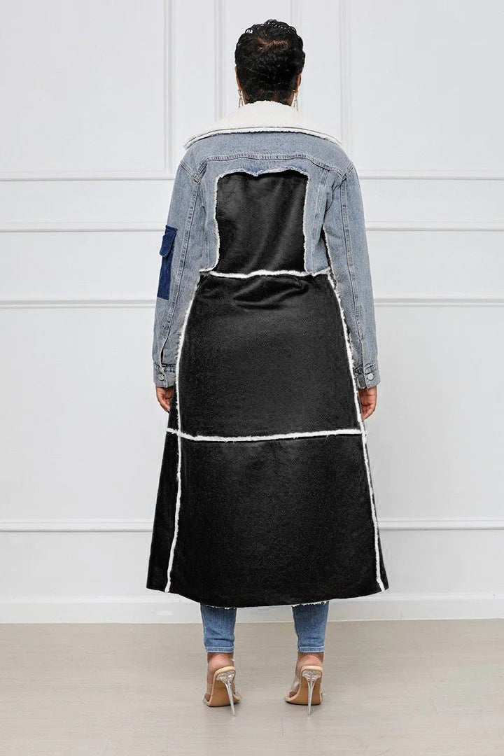 Fashion Fur & Denim Long Overcoats