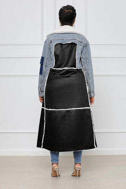 Fashion Fur & Denim Long Overcoats