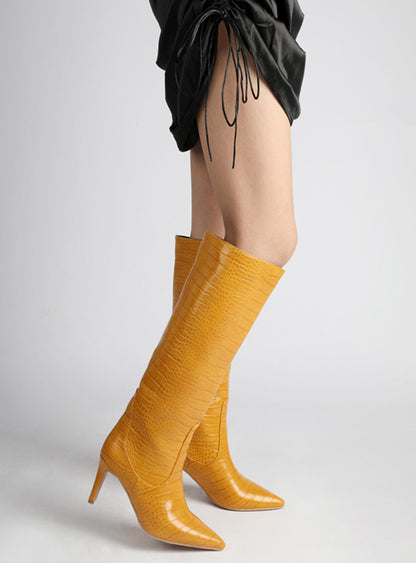 Fashion Peep Toe Crocodile Print Plus Sizes Women Boots