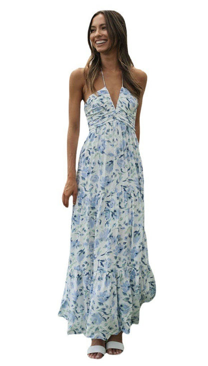 Sexy V Neck Strapless Summer Vacation Dresses