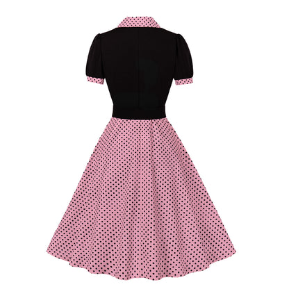 Vintage Polk Dot Short Sleeves Dresses