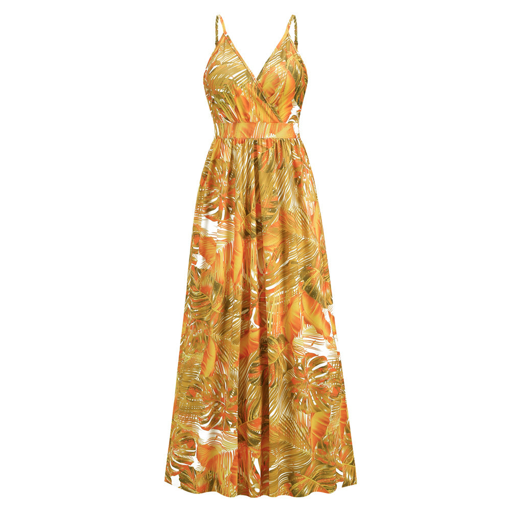 Sexy V Neck Bohemian Long Maxi Dresses