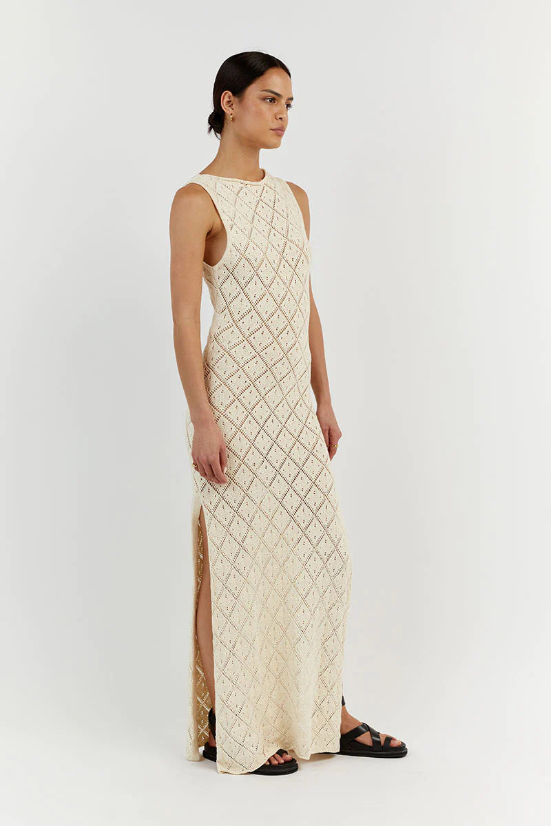 Sexy See Through Knitted Long Dresses for Women