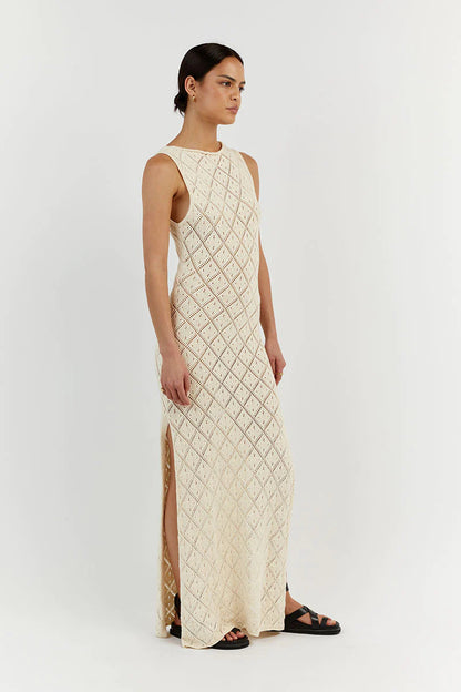 Sexy See Through Knitted Long Dresses for Women