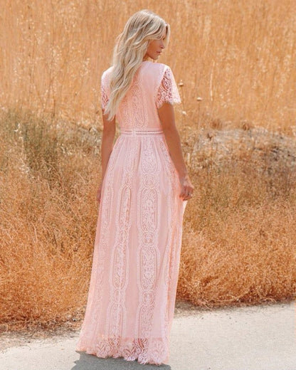 Fashion V Neck Lace Bridal Dresses