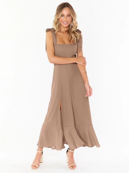 Fashion Summer Split Front Midi Dresses for Women
