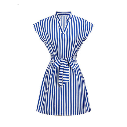 Casual Sleeveless Striped Mini Dresses