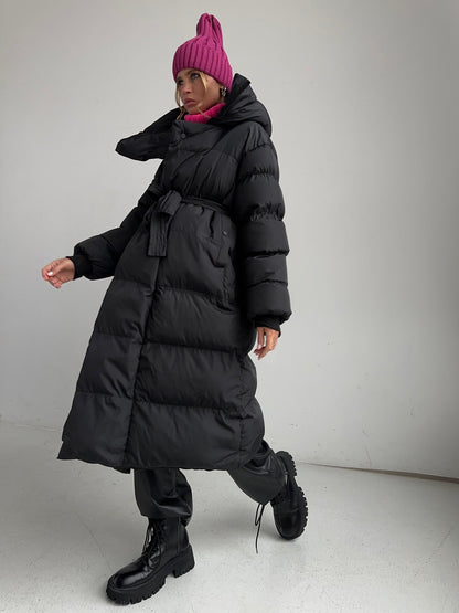 Casual Women Warm Cotton Long Overcoats for Winter