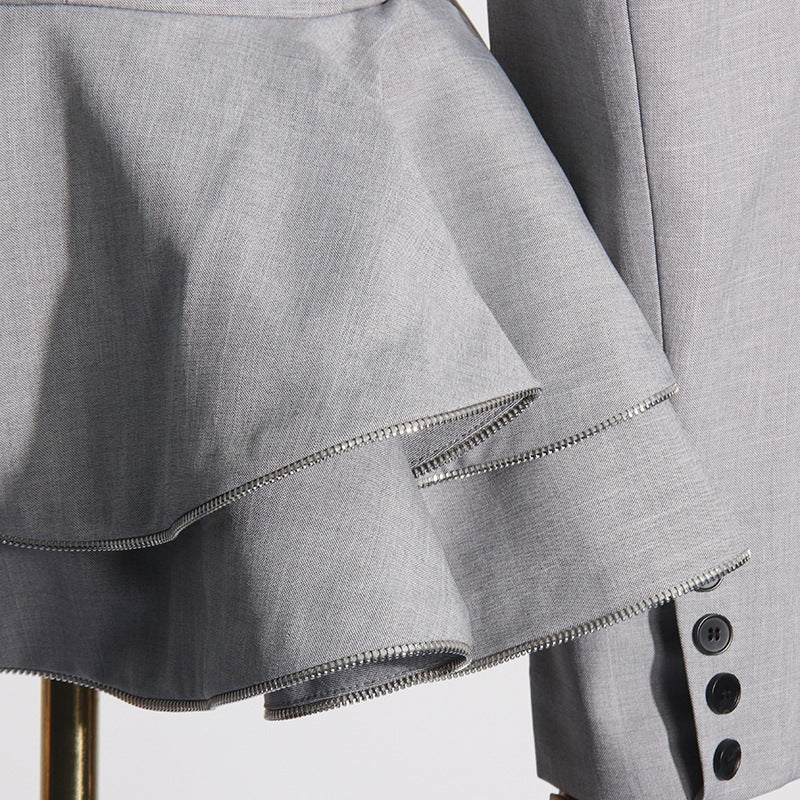 Designed Ruffled Women Blazer Tops