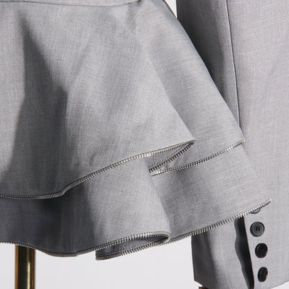 Designed Ruffled Women Blazer Tops