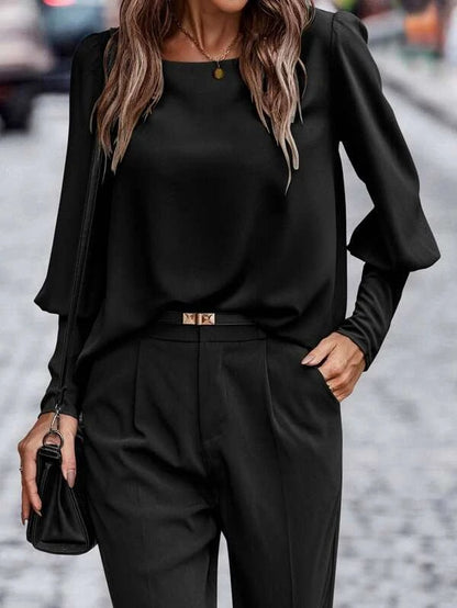 Casual Summer Back Button Long Sleeves Blouses Shirts