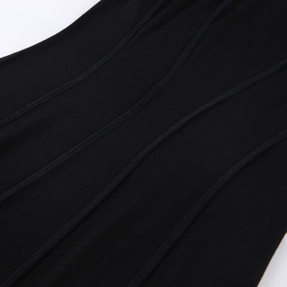 Sexy High Neck Elastic Knitted Mini Sheath Dresses